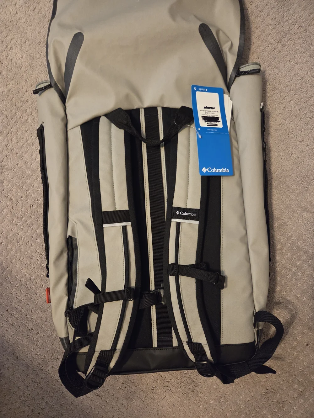 Columbia OutDry Beige Backpack with Black Trim